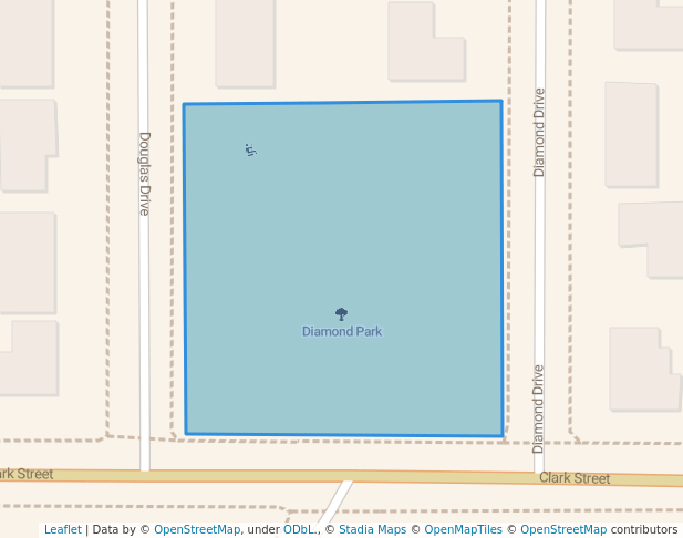 walking in Diamond Park map in Alamosa