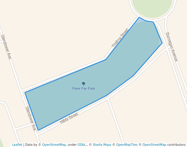 walking in Peter Pan Park map in Edenvale