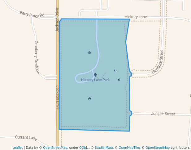 walking in Hickory Lane Park map in Jackson