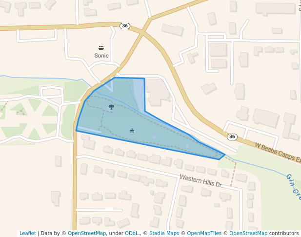 walking in Yancey Park map in Searcy