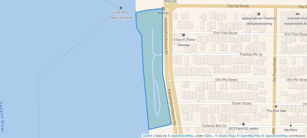 walking in ကမ်းနားပန်းခြံ - Kannar Park map in Yangon