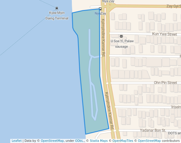 walking in ကမ်းနားပန်းခြံ - Kannar Park map in Yangon