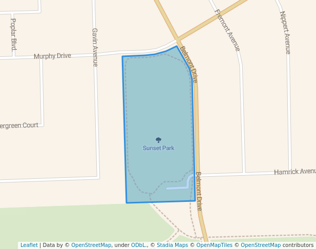 walking in Sunset Park map in Romeoville