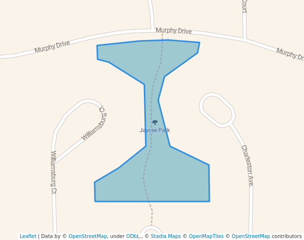 walking in Jaycee Park map in Romeoville