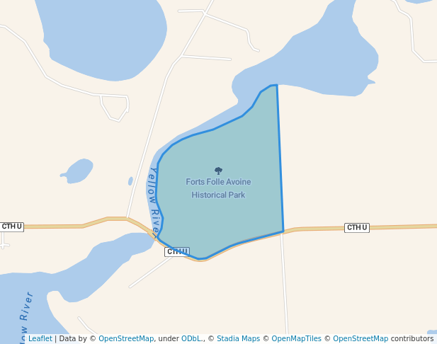 walking in Forts Folle Avoine Historical Park map in Danbury