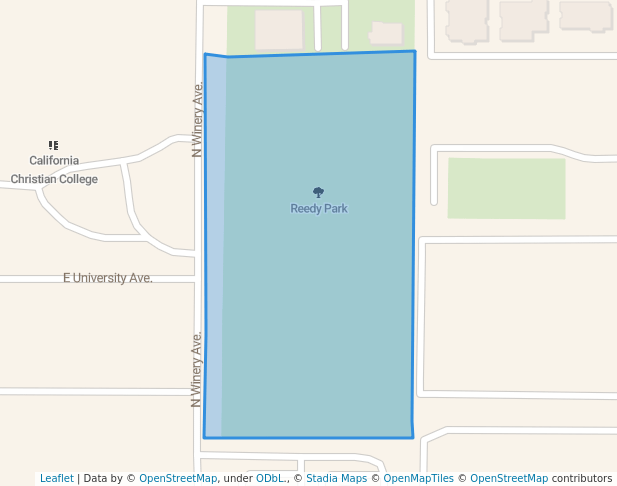 walking in Reedy Park map in Fresno