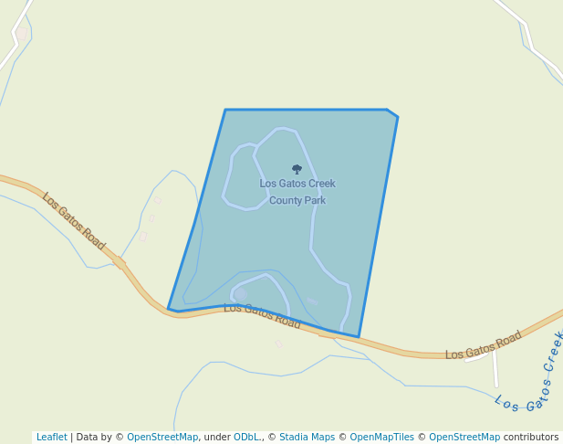 walking in Los Gatos Creek County Park map in Coalinga