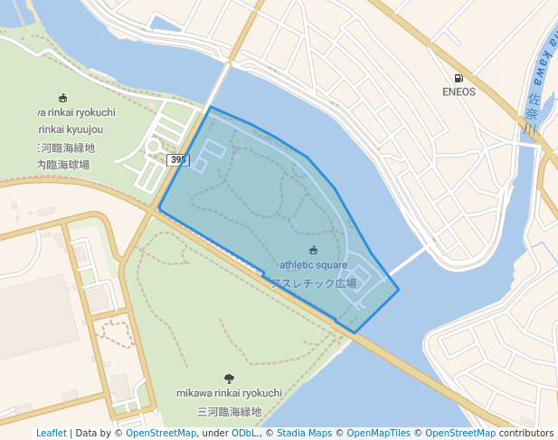 walking in 三河臨海緑地 map in Toyohashi