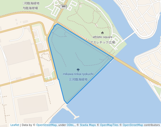 walking in 三河臨海緑地 map in Toyohashi