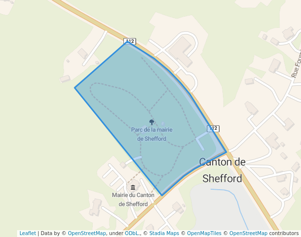 walking in Parc de la mairie de Shefford map in Shefford