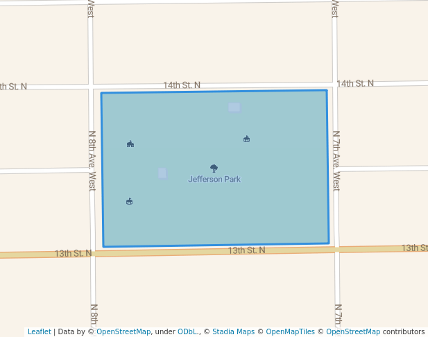 walking in Jefferson Park map in Virginia
