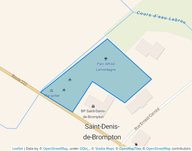 walking in Parc Alfred Lamontagne map in Saint-Denis-de-Brompton