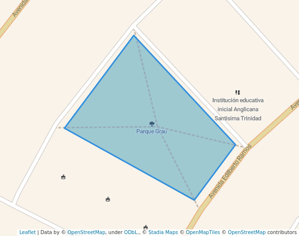 walking in Parque Grau map in San Juan de Miraflores