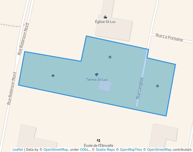 walking in Tennis St-Luc map in Granby