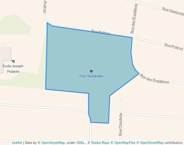 walking in Parc Deslandes map in Granby