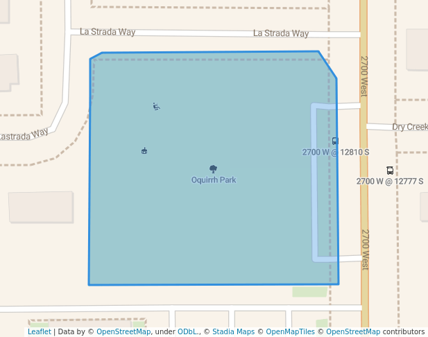 walking in Oquirrah Park map in Riverton
