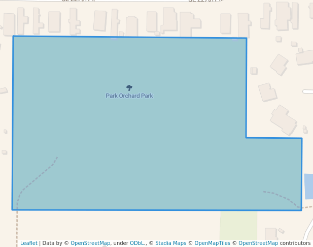 walking in Park Orchard Park map in Kent