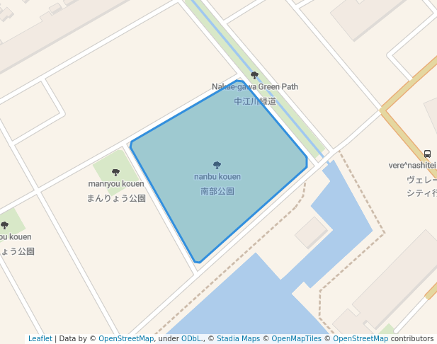 walking in 南部公園 map in Ichikawa