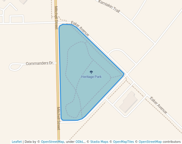 walking in Heritage Park map in Fairchild Air Force Base