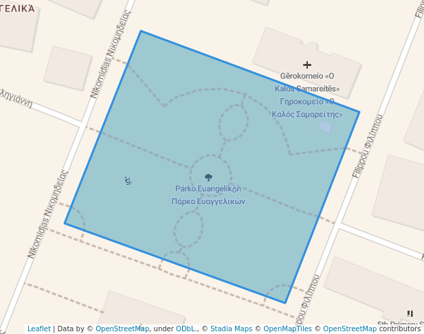 Πάρκο Ευαγγελικών in Katerini | Map and Routes