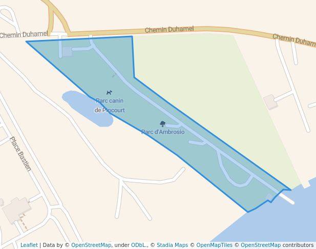 walking in Parc d'Ambrosio map in Pincourt