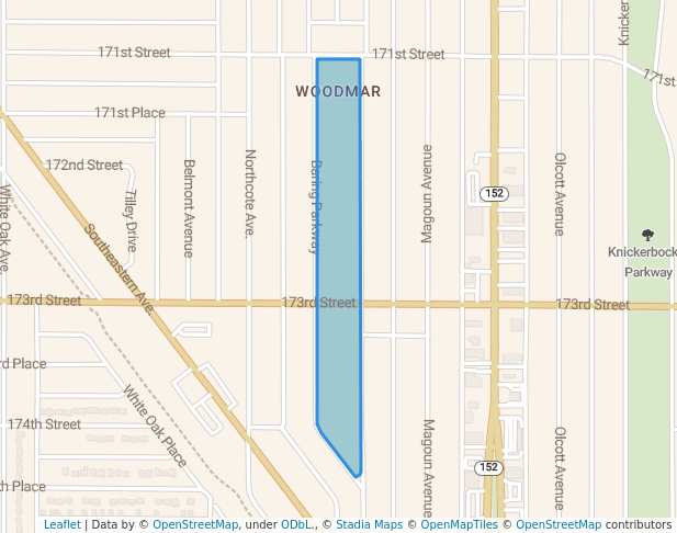 walking in Baring Parkway map in Hammond