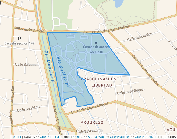 walking in Parque xochipilli I map in Monclova