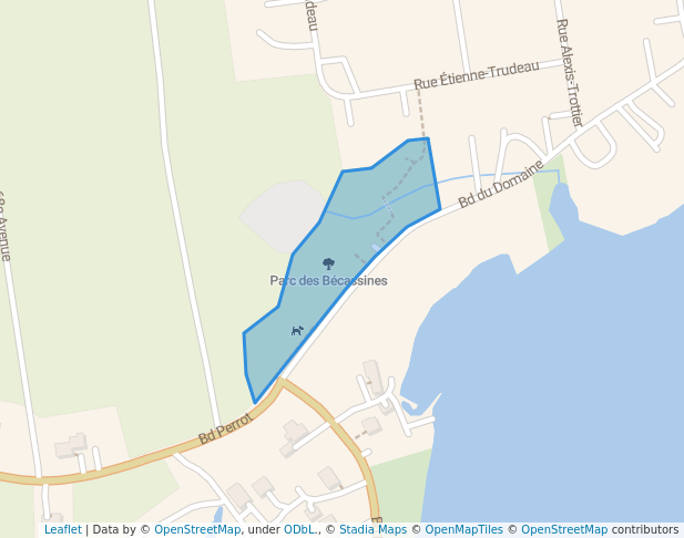 walking in Parc des Bécassines map in Notre-Dame-de-l'Île-Perrot