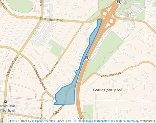 walking in Conejo Creek Park map in Thousand Oaks