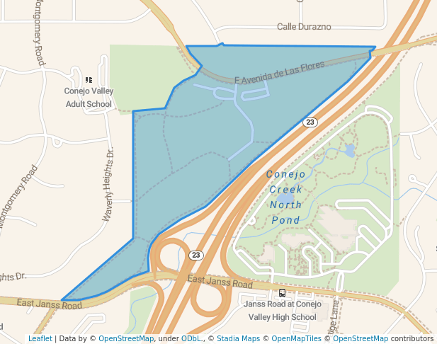 walking in Conejo Creek Equestrian Park map in Thousand Oaks