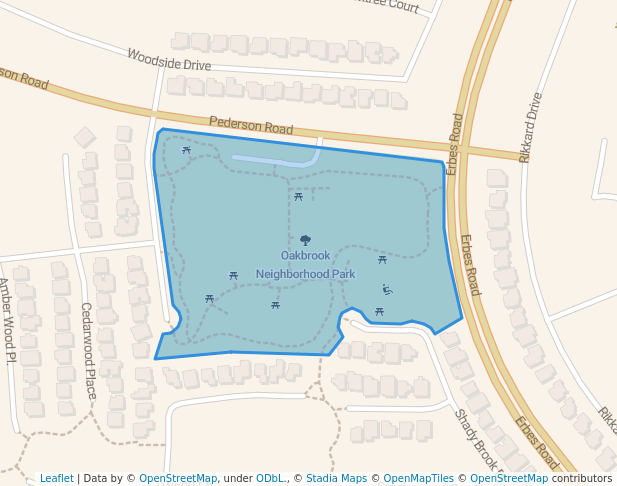 walking in Oakbrook Neighborhood Park map in Thousand Oaks
