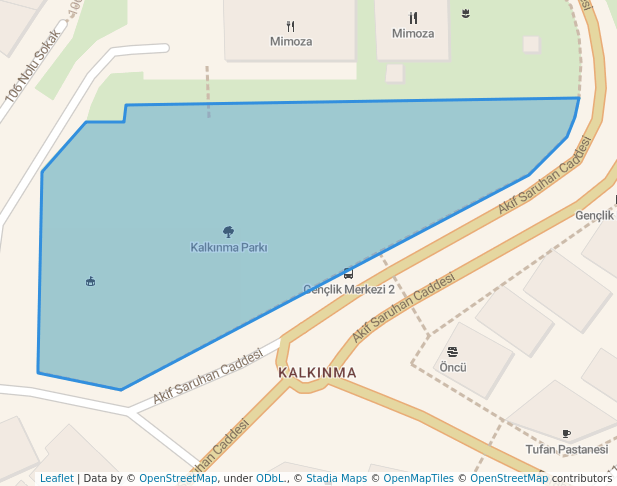 walking in Kalkınma Parkı map in Trabzon