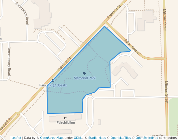 walking in Memorial Park map in Fairchild Air Force Base