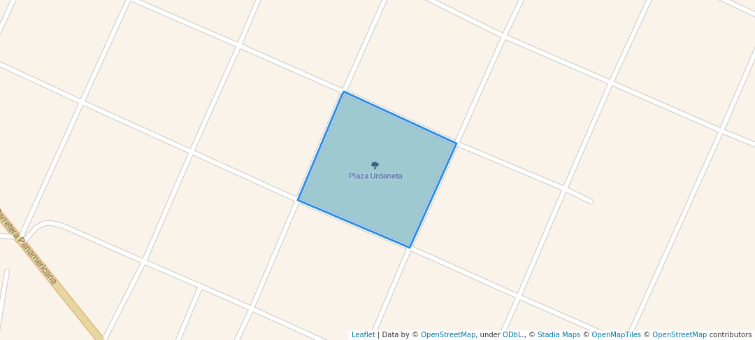 walking in Plaza Urdaneta map in San Juan de Colon