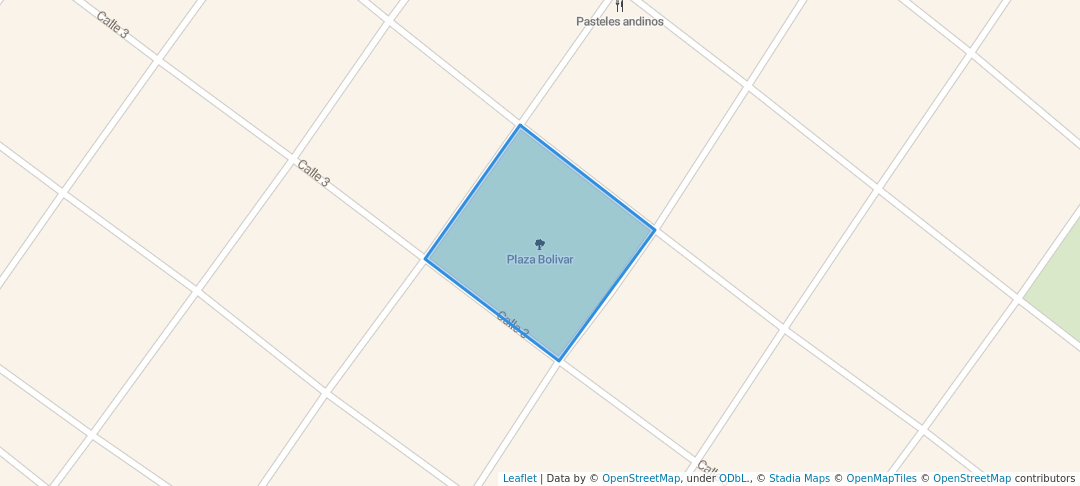 walking in Plaza Bolivar map in San Juan de Colón