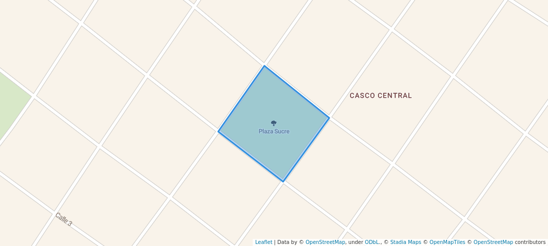 walking in Plaza Sucre map in San Juan de Colón