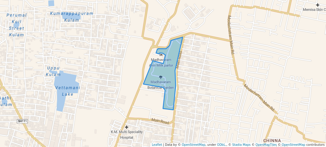 walking in Madhavaram Botanical Garden map in Chennai