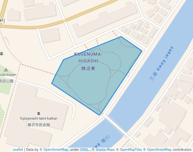 walking in 奥田公園 map in Fujisawa