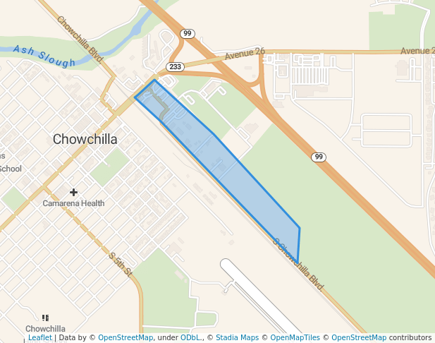 walking in Chowchilla Industrial Park map in Chowchilla