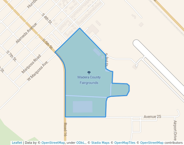 walking in Madera County Fairgrounds map in Chowchilla
