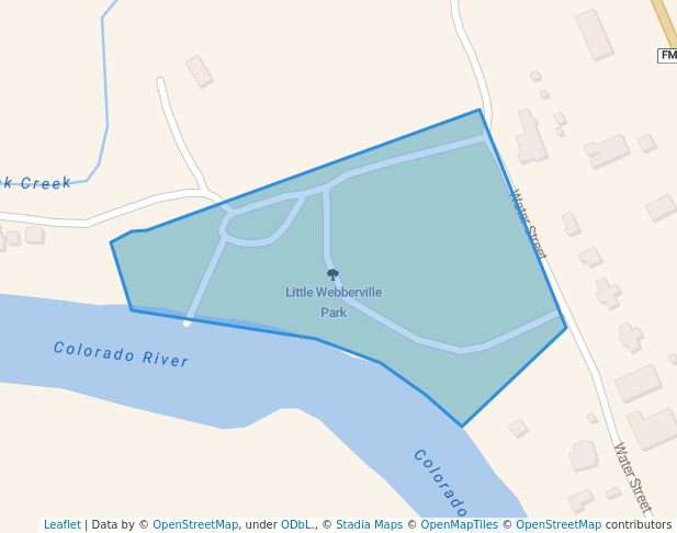 walking in Little Webberville Park map in Manor