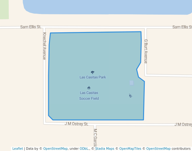 walking in Las Casitas Park map in Calexico