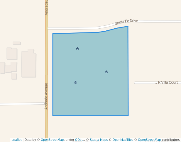 walking in Villa Santa Fe Park map in Calexico