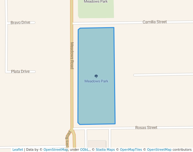 walking in Meadows Park map in Calexico