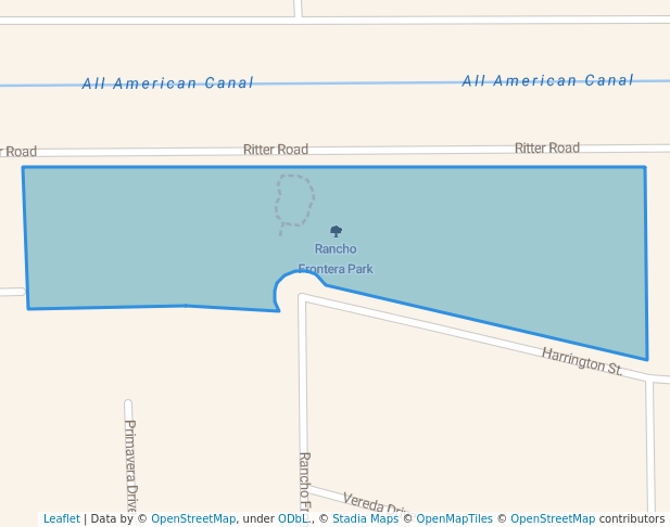 walking in Rancho Frontera Park map in Calexico