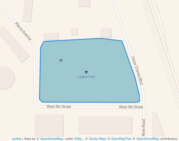 walking in Legion Park map in Calexico