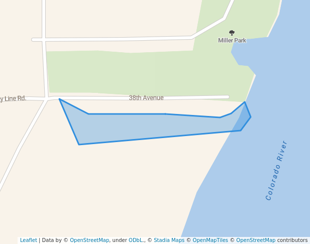 walking in 38th Street County Park map in Blythe