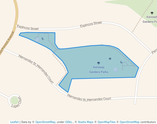 walking in Kennedy Gardens Parks map in Calexico