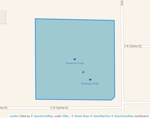 walking in Emerson Field map in Calexico