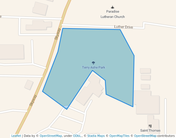 walking in Terry Ashe Park map in Paradise